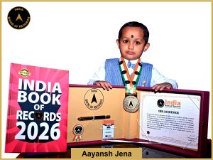 Image of Aayansh Jena with IBR Achiever Certificate.