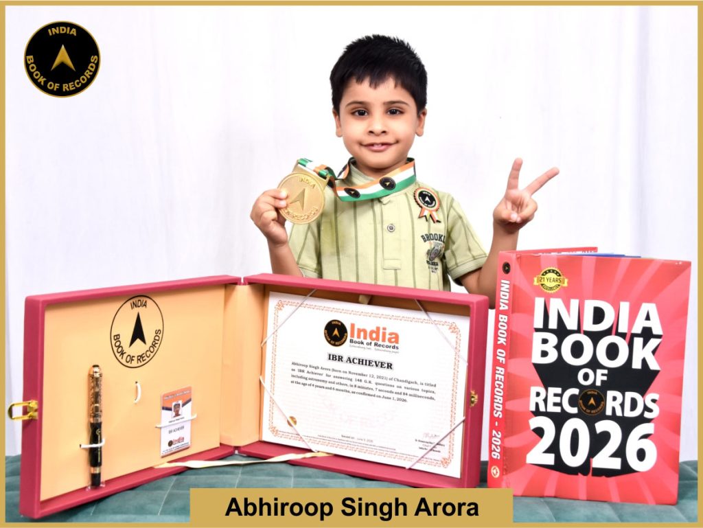 Image of Abhiroop Singh Arora with IBR certificate.