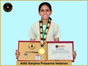 Image of Aditi Sanjana Prasanna Vadanan with IBR Achiever Certificate.
