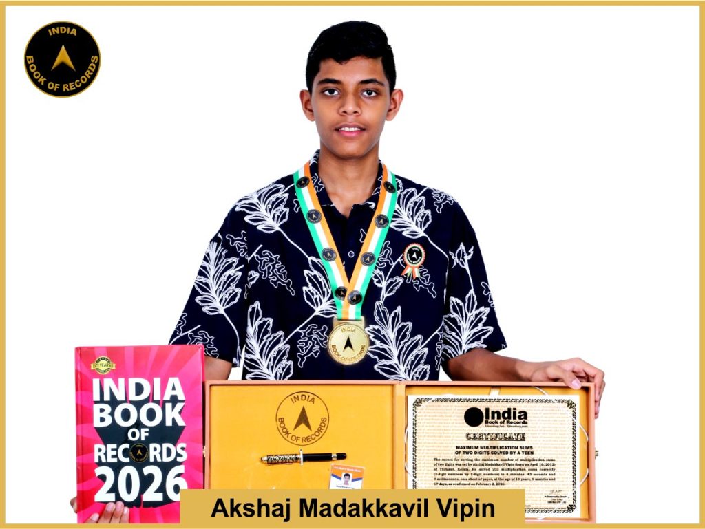 Image of Akshaj Madakkavil Vipin, Maximum multiplication sums of two digits solved by a teen.