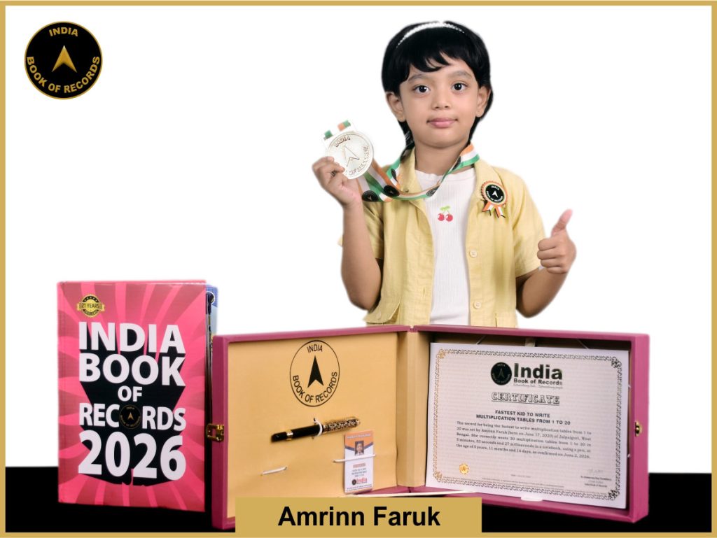 Image of Amrinn Faruk, Fastest kid to write multiplication tables from 1 to 20.