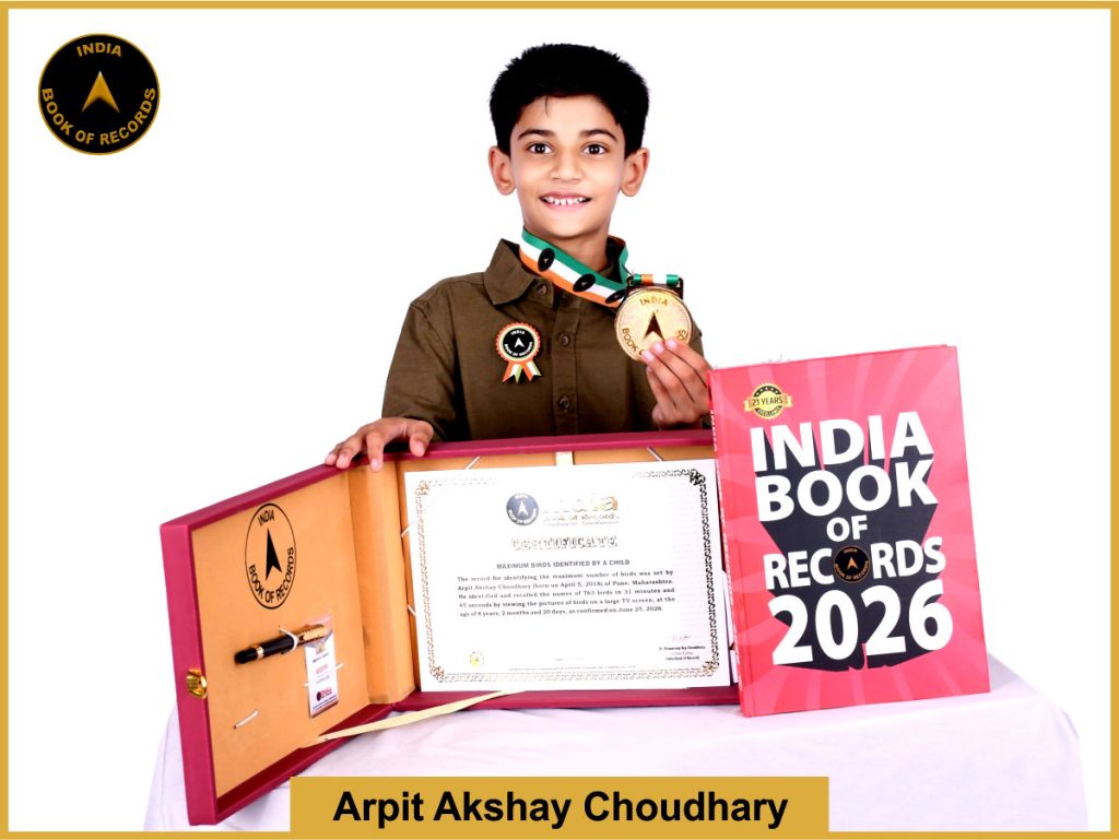 Image of Arpit Akshay Choudhary, Maximum birds identified by a child.