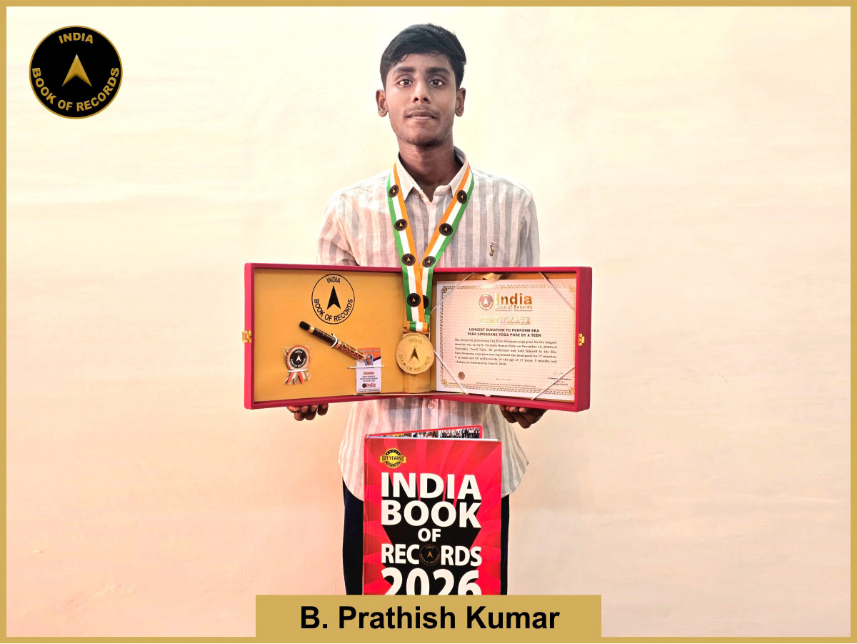 Longest duration to perform Eka Pada Sirsasana yoga pose by a teen