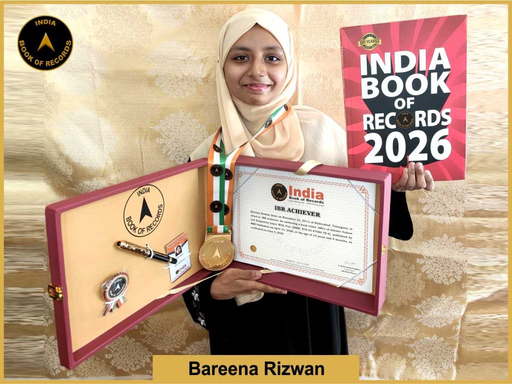 Image of Bareena Rizwan with IBR Achiever certificate.