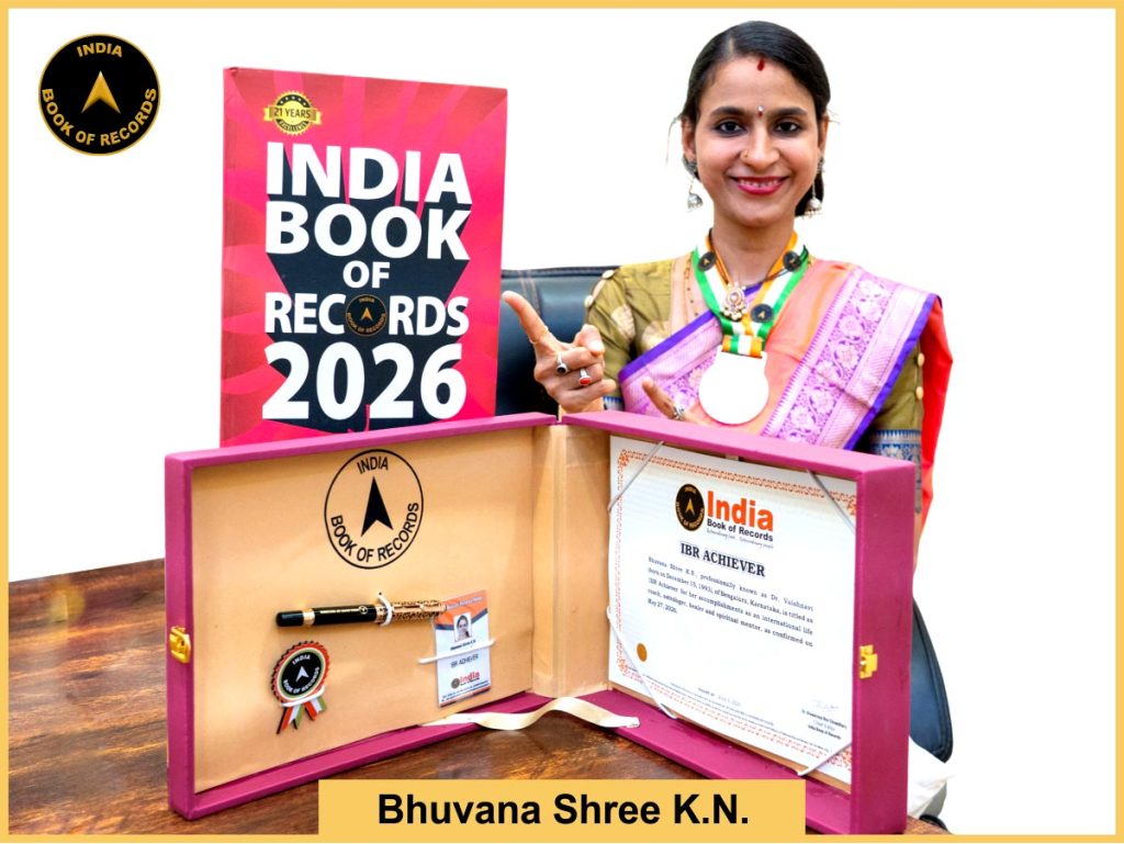 Pic of Bhuvana Shree K.N. with IBR Achiever Certificate.