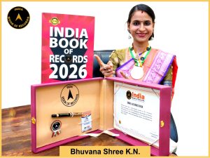 Pic of Bhuvana Shree K.N. with IBR Achiever Certificate.