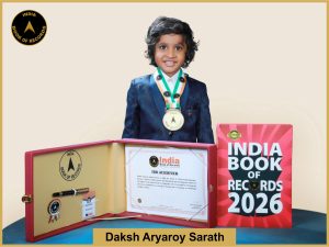 Image of Daksh Aryaroy Sarath with IBR certificate .