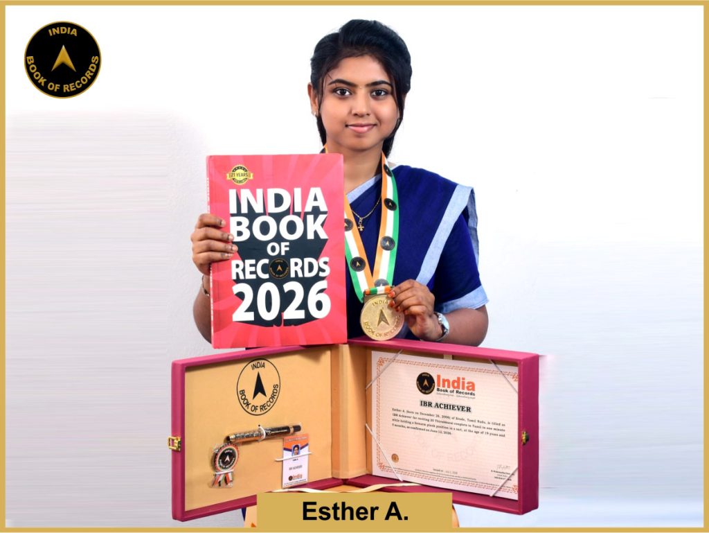 Image of Esther A. with IBR Achiever certificate.