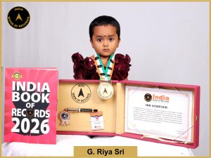 Image of G. Riya Sri with IBR Achiever certificate.