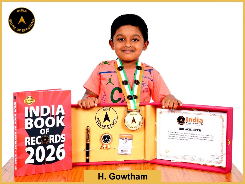 Image of H. Gowtham with IBR Achiever Certificate.