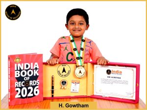 Image of H. Gowtham with IBR Achiever Certificate.
