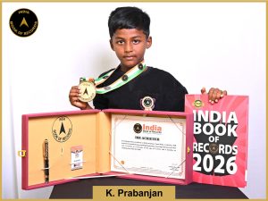 Image of K. Prabanjan with IBR Achiever Certificate.