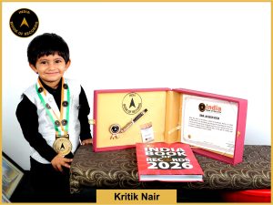 Image of Kritik Nair with IBR Achiever Certificate.
