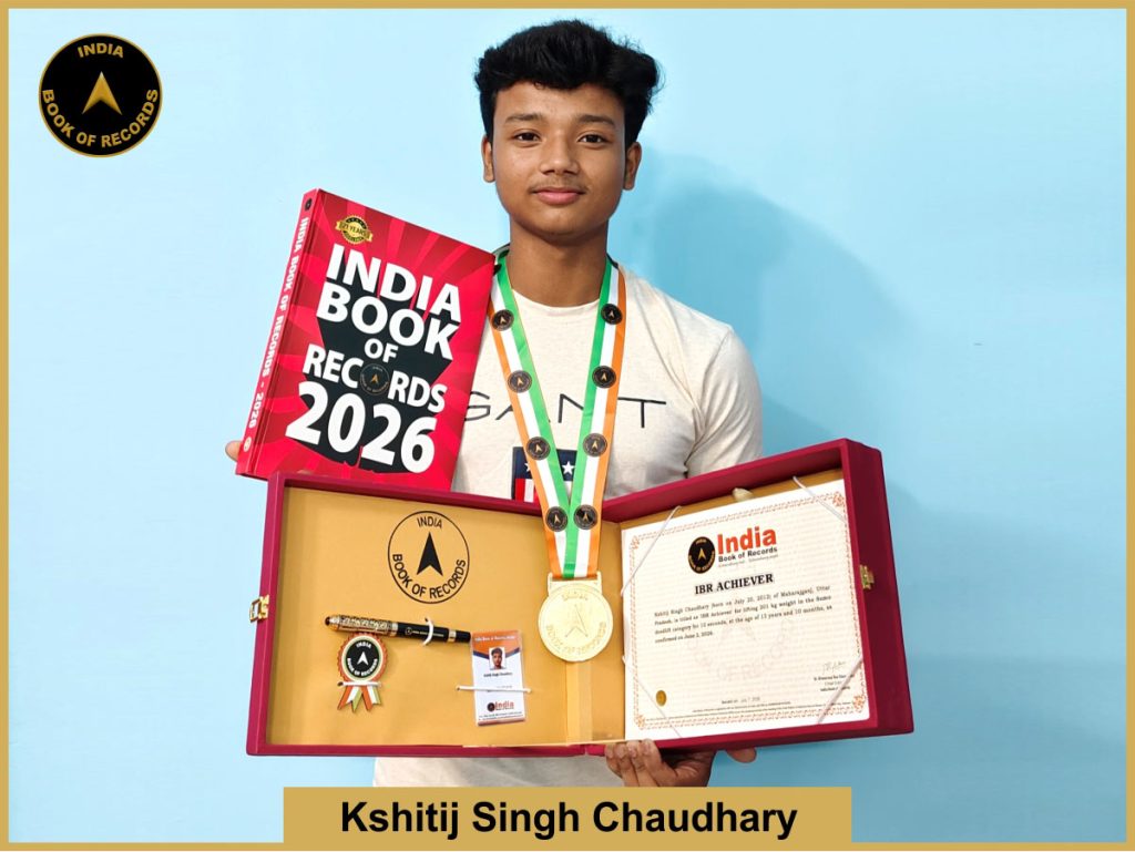 Image of Kshitij Singh Chaudhary with IBR Achiever Certificate.