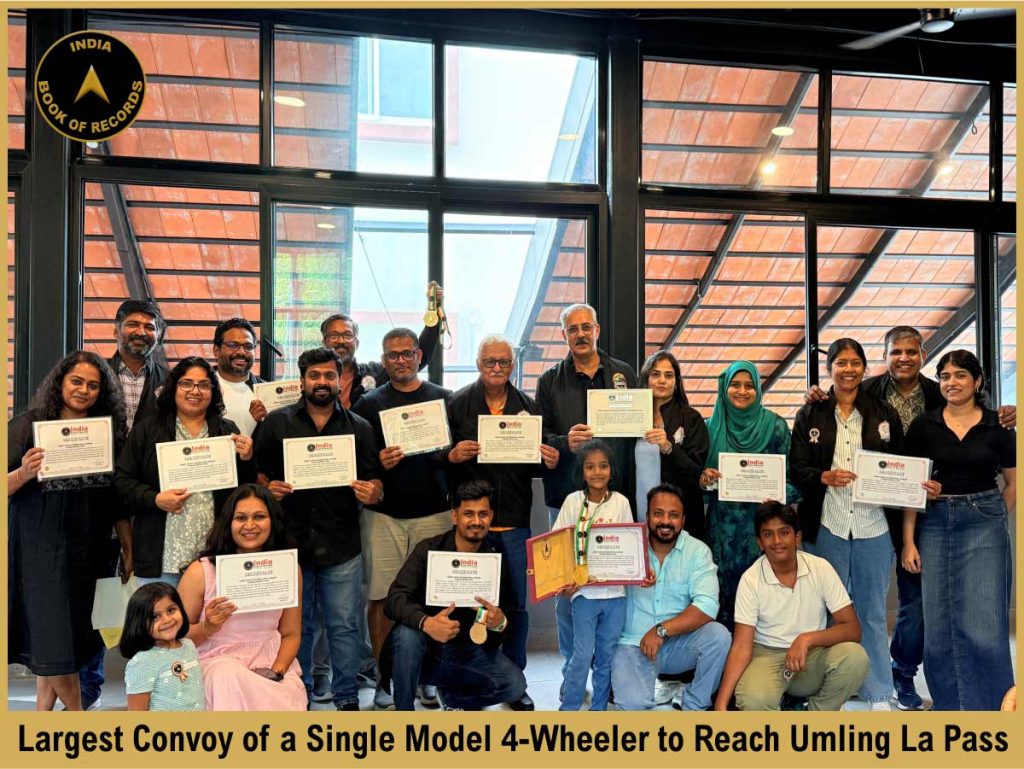 Largest Convoy of Single Model 4-Wheeler to Reach Umling La Pass.