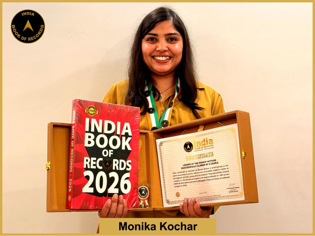 Pic of Monika kochar, Ladder at the highest altitude successfully climbed by a couple.