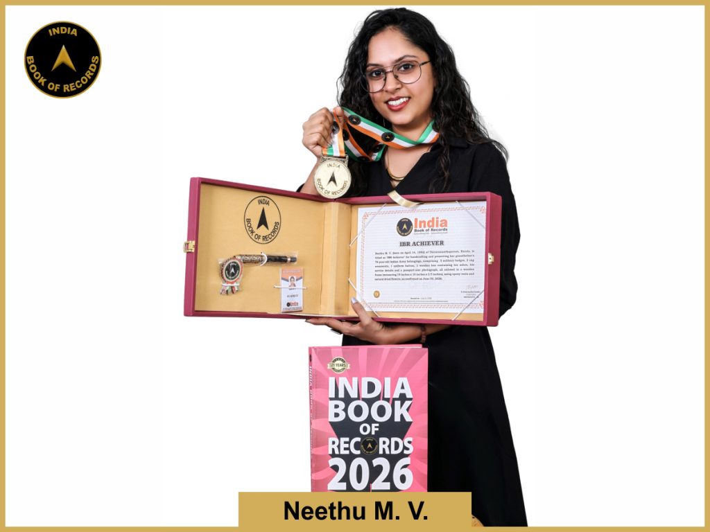 Image of Neethu M. V. with IBR Achiever Certificate.