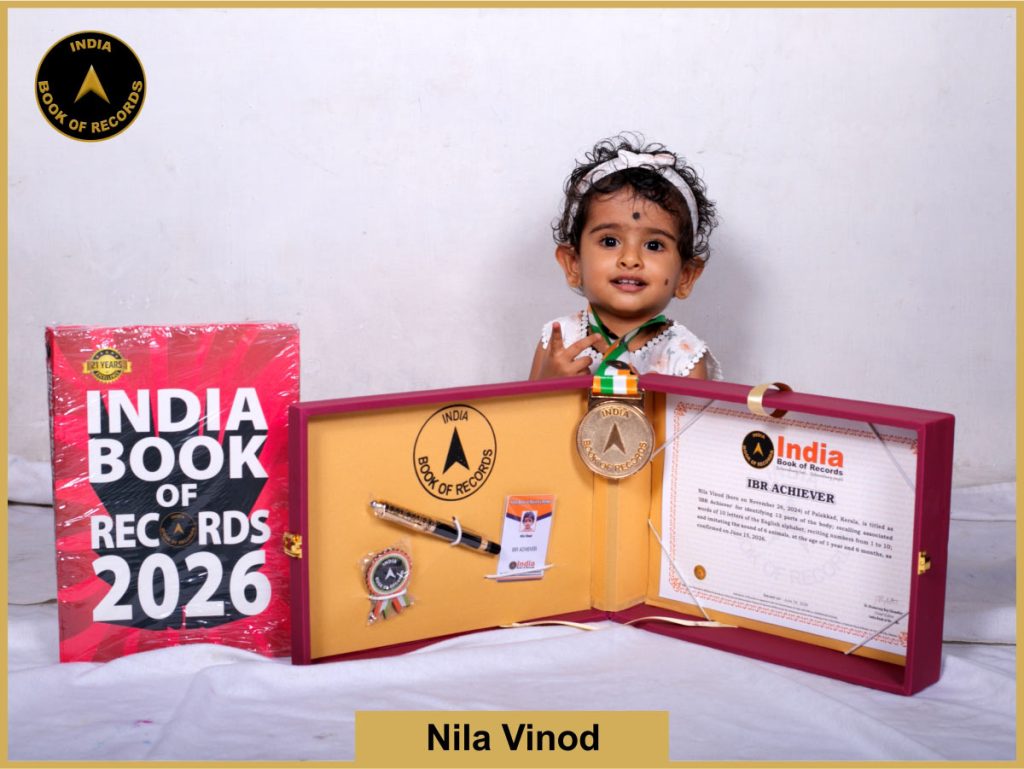 Image of Nila Vinod with IBR Achiever Certificate.