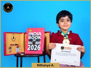 Image of Nithanya A with IBR certificate .