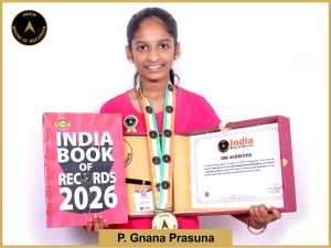 Image of P. Gnana Prasuna with IBR Achiever Certificate.