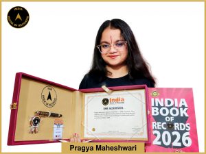 Image of Pragya Maheshwari with IBR certificate .