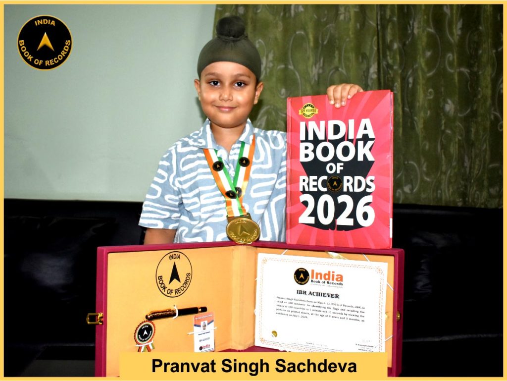 Image of Pranvat Singh Sachdeva with IBR Achiever Certificate.