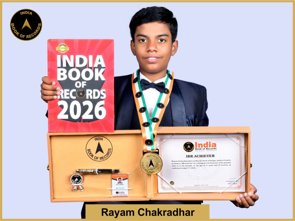 Image of Rayam Chakradhar with IBR Achiever certificate.