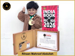Image of Rihaan Mahroof Abdullah with IBR Achiever Certificate.