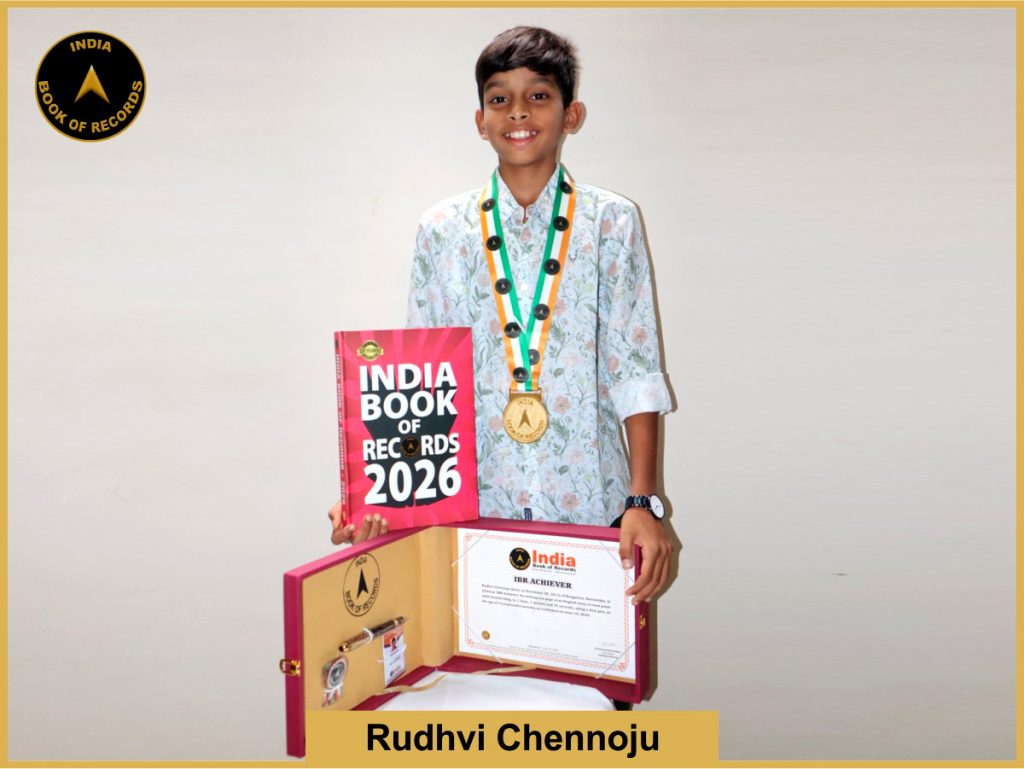 Pic of Rudhvi Chennoju with IBR Achiever Certificate.