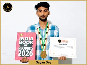 Image of Sayan Dey with IBR Achiever Certificate.