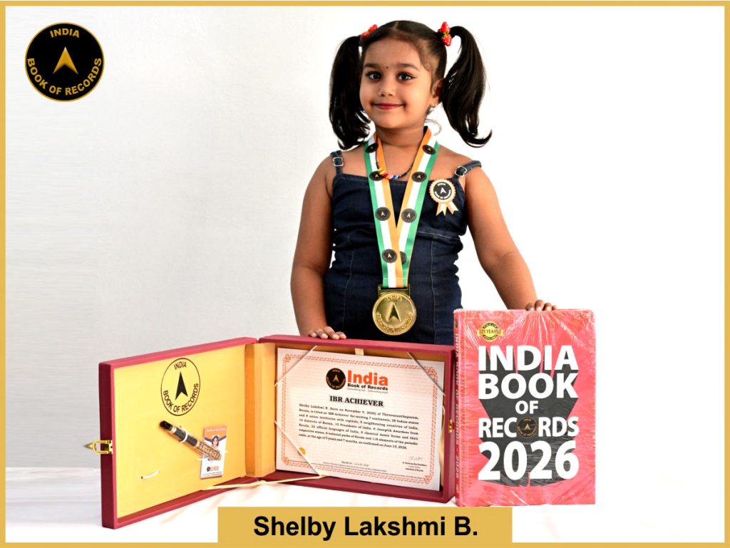 Image of Shelby Lakshmi B. with IBR Achiever certificate.