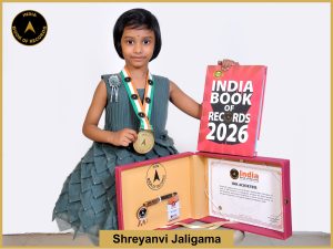 Pic of Shreyanvi Jaligama with IBR Achiever certificate.
