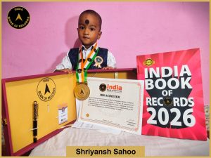 Image of Shriyansh Sahoo with IBR certificate.