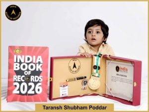 Image of Taransh Shubham Poddar with IBR certificate.