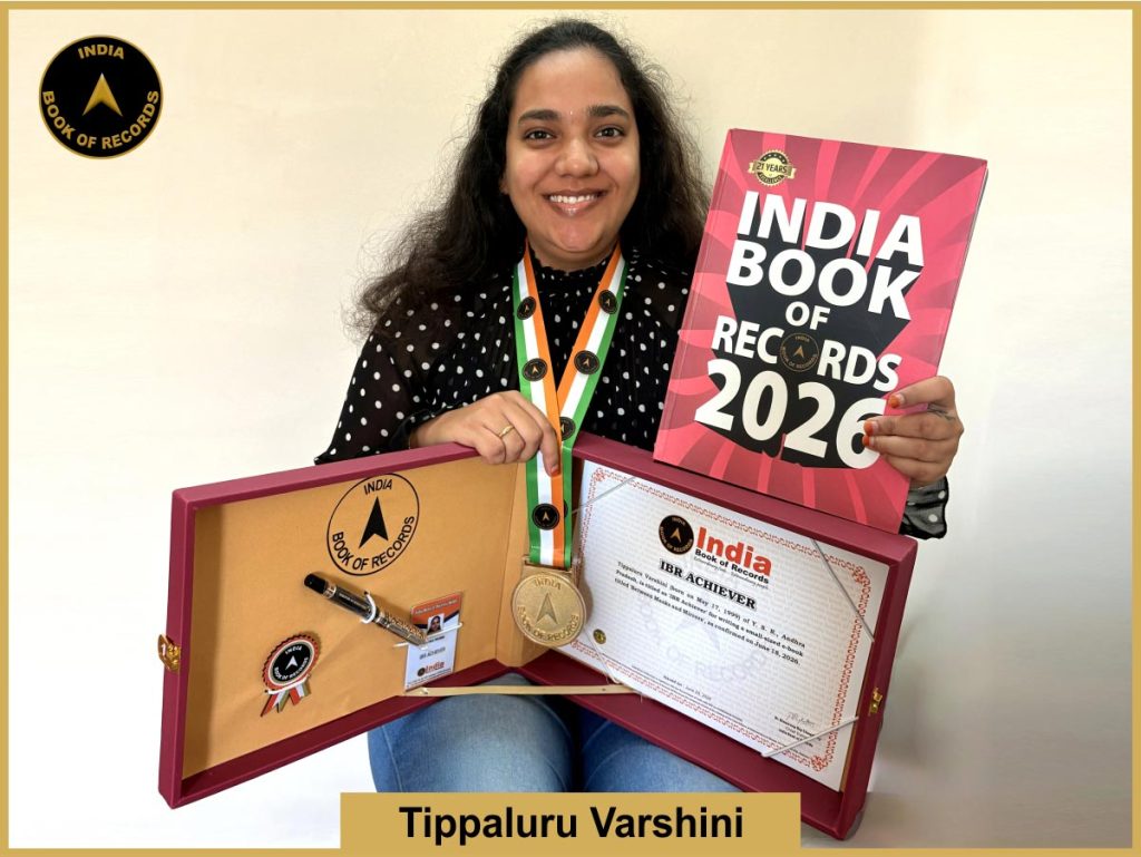 Image of Tippaluru Varshini with IBR Achiever certificate.