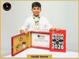 Image of Vaidik Verma with IBR Achiever certificate.