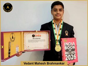 Image of Vedant Mahesh Brahmankar with IBR Achiever certificate.