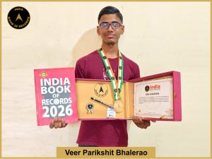 Image of Veer Parikshit Bhalerao with IBR certificate .