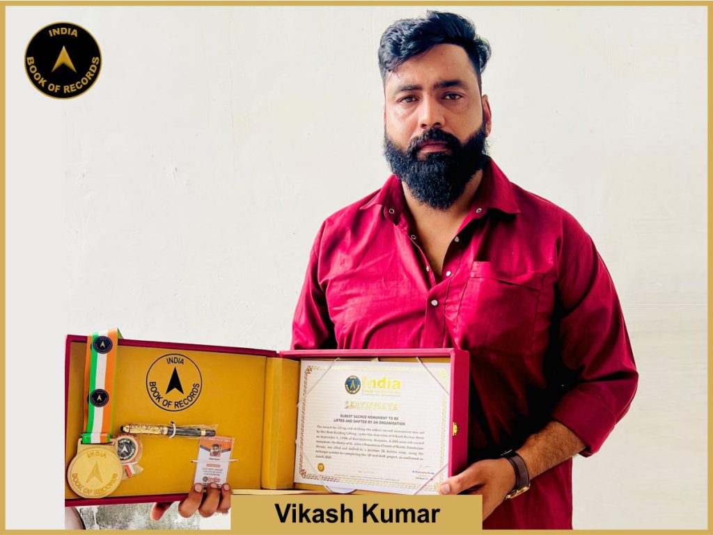 Pic of Vikash Kumar, Oldest sacred monument to be lifted and shifted by an organisation.