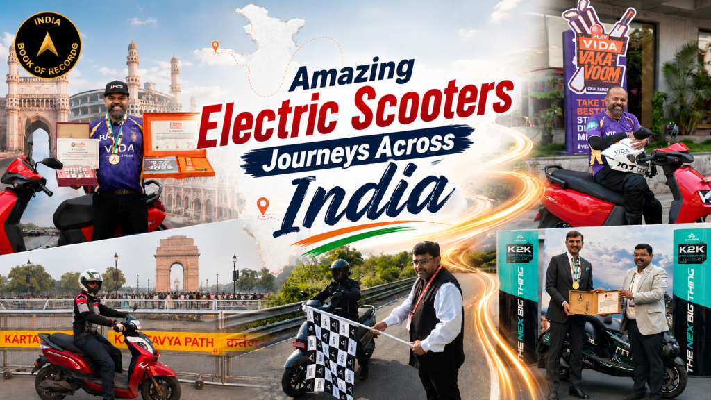 Top Electric Scooters Expeditions Recognised by India Book of Records