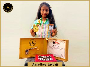 Image of Aaradhya Javvaji with IBR Achiever certificate.