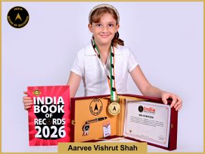 Image of Aarvee Vishrut Shah with IBR Achiever Certificate.