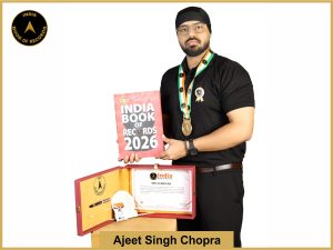 Image of Ajeet Singh Chopra with IBR Achiever certificate.