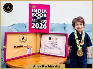 Image of Anay Kachhwaha, Fastest toddler to identify and name the flags of 50 countries.