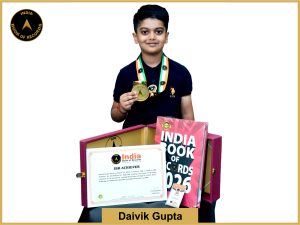 Image of Daivik Gupta with IBR Achiever certificate.