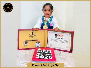 Image of Dasari Aadhya Sri with IBR Achiever certificate.
