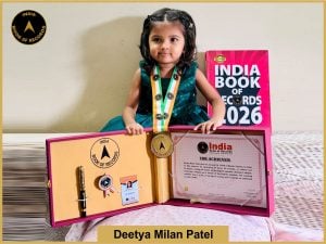 Image of Deetya Milan Patel with IBR Achiever Certificate.