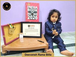 Image of Deevansh Rama Billa with IBR Achiever Certificate.