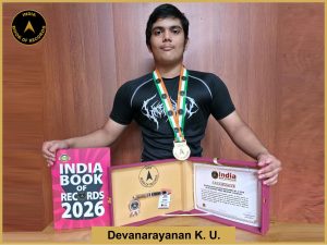 Image of Devanarayanan K. U, Maximum deep squats performed by a teen in 30 seconds while holding a mudgar.