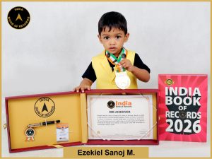 Image of Ezekiel Sanoj M. with IBR Achiever certificate.